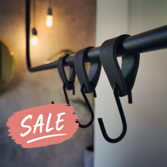 Leather S-hook hangers - set of 2
