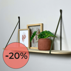 Leather shelf straps - 'slim'