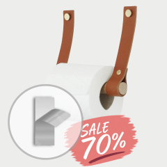 Leather toilet roll holder | with adhesive strip