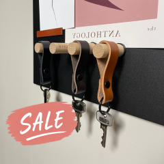 Leather keychain loop