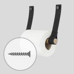Leather toilet roll holder | with screw