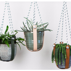 Leather plant hanger | with rope