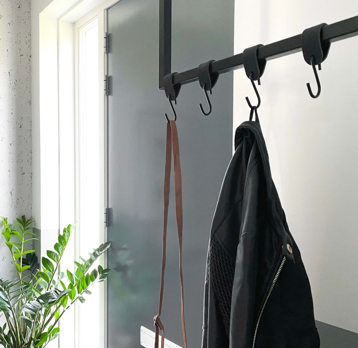 Leather S hook hangers set of 2