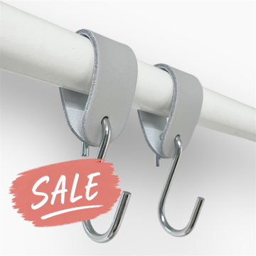 Zilver_ Lichtgrijs - Leren S-haak hangers Handles and more