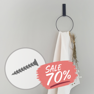 Leren handdoekring - maat M / Vintage Grey
