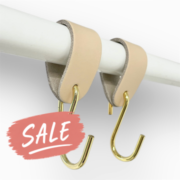 Goud - Naturel- Leren S-haak hangers Handles and more